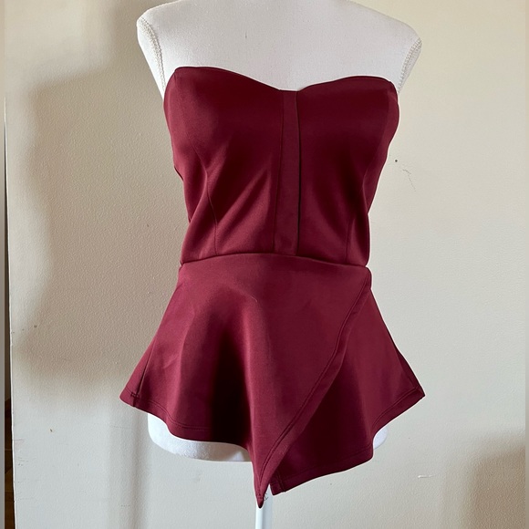 Burgundy off-the-shoulder top - Picture 1 of 3